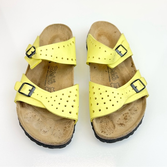 Birkenstock Birka’s Women's Yellow Two Buckle Perforated Sandals Size 9 Casual - Picture 8 of 8